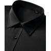 Alimens & Gentle Mens Anti Odor Dress Shirts Long Sleeve Wrinkle Free Stretch Button Down Shirt Business Formal Wedding(Black)
