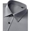 Alimens & Gentle Mens Anti Odor Dress Shirts Long Sleeve Wrinkle Free Stretch Button Down Shirt Business Formal Wedding(Grey)