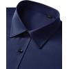 Alimens & Gentle Mens Anti Odor Dress Shirts Long Sleeve Wrinkle Free Stretch Button Down Shirt Business Formal Wedding(Navy Blue)