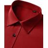 Alimens & Gentle Mens Anti Odor Dress Shirts Long Sleeve Wrinkle Free Stretch Button Down Shirt Business Formal Wedding(Red)