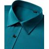 Alimens & Gentle Mens Anti Odor Dress Shirts Long Sleeve Wrinkle Free Stretch Button Down Shirt Business Formal Wedding(Teal)