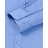 Alimens & Gentle Men’s Banded Collar Dress Shirts Wrinkle Free Long Sleeve Mandarin Collar Button Down Shirt(Blue)