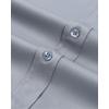 Alimens & Gentle Men’s Banded Collar Dress Shirts Wrinkle Free Long Sleeve Mandarin Collar Button Down Shirt(Silver Gray)