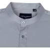 Alimens & Gentle Men’s Banded Collar Dress Shirts Wrinkle Free Long Sleeve Mandarin Collar Button Down Shirt(Silver Gray)