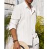 Alimens & Gentle Mens Cuban Guayabera Shirt Button Down Long Sleeve Summer Beach(01-white)