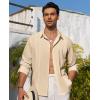 Alimens & Gentle Mens Cuban Guayabera Shirt Button Down Long Sleeve Summer Beach(06-beige)