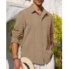 Alimens & Gentle Mens Cuban Guayabera Shirt Button Down Long Sleeve Summer Beach(10-dark Khaki)