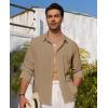 Alimens & Gentle Mens Cuban Guayabera Shirt Button Down Long Sleeve Summer Beach(10-dark Khaki)