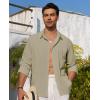 Alimens & Gentle Mens Cuban Guayabera Shirt Button Down Long Sleeve Summer Beach(11-khaki)