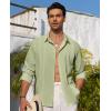 Alimens & Gentle Mens Cuban Guayabera Shirt Button Down Long Sleeve Summer Beach(13-green)