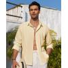 Alimens & Gentle Mens Cuban Guayabera Shirt Button Down Long Sleeve Summer Beach(14-cream)