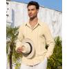 Alimens & Gentle Mens Cuban Guayabera Shirt Button Down Long Sleeve Summer Beach(14-cream)