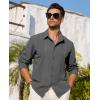 Alimens & Gentle Mens Cuban Guayabera Shirt Button Down Long Sleeve Summer Beach(20-grey)