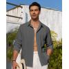Alimens & Gentle Mens Cuban Guayabera Shirt Button Down Long Sleeve Summer Beach(20-grey)