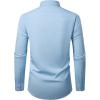 Alimens & Gentle Mens Dress Shirts Casual Long Sleeve Wrinkle Free Stretch Club Prom Party Button Down Shirt with Pocket(Aqua)