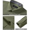 Alimens & Gentle Mens Dress Shirts Casual Long Sleeve Wrinkle Free Stretch Club Prom Party Button Down Shirt with Pocket(Army Green)