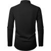 Alimens & Gentle Mens Dress Shirts Casual Long Sleeve Wrinkle Free Stretch Club Prom Party Button Down Shirt with Pocket(Black)