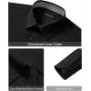 Alimens & Gentle Mens Dress Shirts Casual Long Sleeve Wrinkle Free Stretch Club Prom Party Button Down Shirt with Pocket(Black)