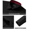 Alimens & Gentle Mens Dress Shirts Casual Long Sleeve Wrinkle Free Stretch Club Prom Party Button Down Shirt with Pocket(Black-red)