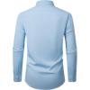 Alimens & Gentle Mens Dress Shirts Casual Long Sleeve Wrinkle Free Stretch Club Prom Party Button Down Shirt with Pocket(Blue)