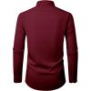 Alimens & Gentle Mens Dress Shirts Casual Long Sleeve Wrinkle Free Stretch Club Prom Party Button Down Shirt with Pocket(Burgundy)