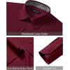 Alimens & Gentle Mens Dress Shirts Casual Long Sleeve Wrinkle Free Stretch Club Prom Party Button Down Shirt with Pocket(Burgundy)