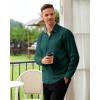 Alimens & Gentle Mens Dress Shirts Casual Long Sleeve Wrinkle Free Stretch Club Prom Party Button Down Shirt with Pocket(Green)