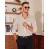 Alimens & Gentle Mens Dress Shirts Casual Long Sleeve Wrinkle Free Stretch Club Prom Party Button Down Shirt with Pocket(Khaki)