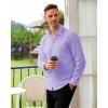 Alimens & Gentle Mens Dress Shirts Casual Long Sleeve Wrinkle Free Stretch Club Prom Party Button Down Shirt with Pocket(Lavender)