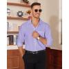 Alimens & Gentle Mens Dress Shirts Casual Long Sleeve Wrinkle Free Stretch Club Prom Party Button Down Shirt with Pocket(Lavender)