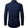 Alimens & Gentle Mens Dress Shirts Casual Long Sleeve Wrinkle Free Stretch Club Prom Party Button Down Shirt with Pocket(Navy Blue)
