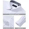Alimens & Gentle Mens Dress Shirts Casual Long Sleeve Wrinkle Free Stretch Club Prom Party Button Down Shirt with Pocket(White)