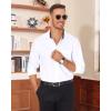 Alimens & Gentle Mens Dress Shirts Casual Long Sleeve Wrinkle Free Stretch Club Prom Party Button Down Shirt with Pocket(White-polka Dots)