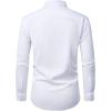 Alimens & Gentle Mens Dress Shirts Casual Long Sleeve Wrinkle Free Stretch Club Prom Party Button Down Shirt with Pocket(White-royal Blue)
