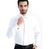 Alimens & Gentle Men’s Dress Shirts French Cuff Long Sleeve Regular Fit Formal Tuxedo Cufflinks Shirt(White)