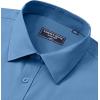 Alimens & Gentle Mens Dress Shirts Long Sleeve Wrinkle Free Stretch Business Casual Button Down Shirts(Haze Blue)