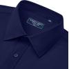 Alimens & Gentle Mens Dress Shirts Long Sleeve Wrinkle Free Stretch Business Casual Button Down Shirts(Navy Blue)