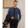 Alimens & Gentle Mens Dress Shirts Long Sleeve Wrinkle Free Stretch Business Casual Button Down Shirts(Navy Blue)