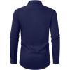 Alimens & Gentle Mens Dress Shirts Long Sleeve Wrinkle Free Stretch Business Casual Button Down Shirts(Navy Blue)