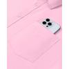 Alimens & Gentle Mens Dress Shirts Long Sleeve Wrinkle Free Stretch Business Casual Button Down Shirts(Pink)