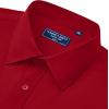 Alimens & Gentle Mens Dress Shirts Long Sleeve Wrinkle Free Stretch Business Casual Button Down Shirts(Red)