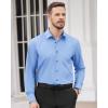Alimens & Gentle Men’s Dress Shirts Long Sleeve Wrinkle Free Stretch Business Casual Wedding Button Down Shirt(Blue)