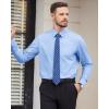 Alimens & Gentle Men’s Dress Shirts Long Sleeve Wrinkle Free Stretch Business Casual Wedding Button Down Shirt(Blue)