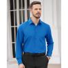 Alimens & Gentle Men’s Dress Shirts Long Sleeve Wrinkle Free Stretch Business Casual Wedding Button Down Shirt(Cobalt Blue)