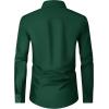 Alimens & Gentle Men’s Dress Shirts Long Sleeve Wrinkle Free Stretch Business Casual Wedding Button Down Shirt(Green)