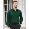 Alimens & Gentle Men’s Dress Shirts Long Sleeve Wrinkle Free Stretch Business Casual Wedding Button Down Shirt(Green)