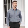 Alimens & Gentle Men’s Dress Shirts Long Sleeve Wrinkle Free Stretch Business Casual Wedding Button Down Shirt(Grey)