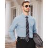 Alimens & Gentle Men’s Dress Shirts Long Sleeve Wrinkle Free Stretch Business Casual Wedding Button Down Shirt(Light Blue)