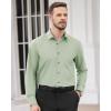 Alimens & Gentle Men’s Dress Shirts Long Sleeve Wrinkle Free Stretch Business Casual Wedding Button Down Shirt(Light Green)