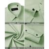Alimens & Gentle Men’s Dress Shirts Long Sleeve Wrinkle Free Stretch Business Casual Wedding Button Down Shirt(Light Green)